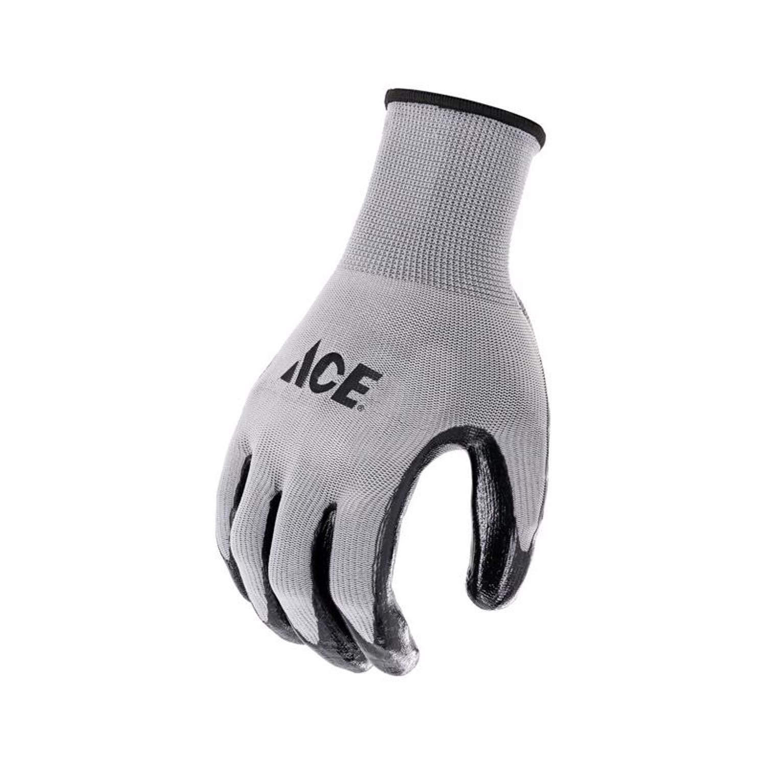 Ace Men's Indoor/Outdoor Coated Work Gloves Red L 1 pair