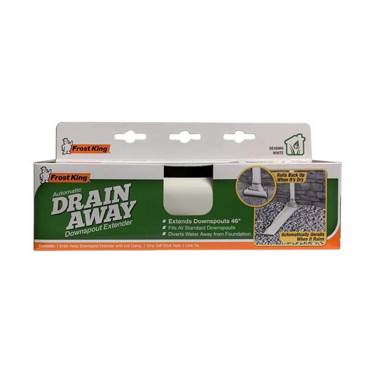 Frost King Drain Away 0.1 in. H X 9 in. W X 46 in. L White Vinyl Downspout Extension