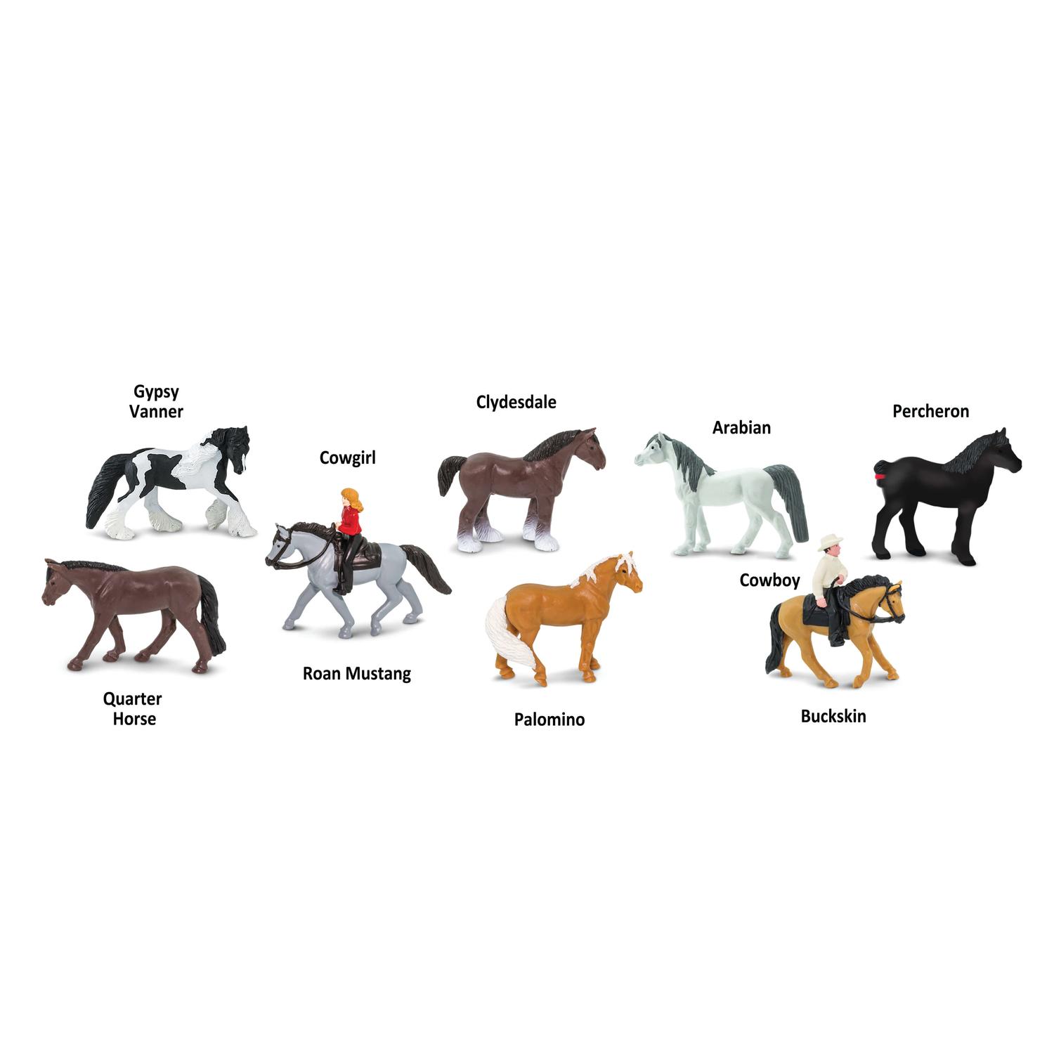 Safari Ltd. Toobs Horses and Riders Toys Assorted 8 pc