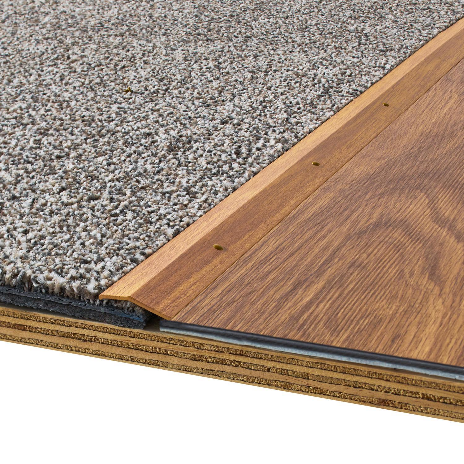 M-D Building Products METAL DECOR 0.3 in. H X 1.38 in. W X 72 in. L Prefinished Oak Aluminum Carpet