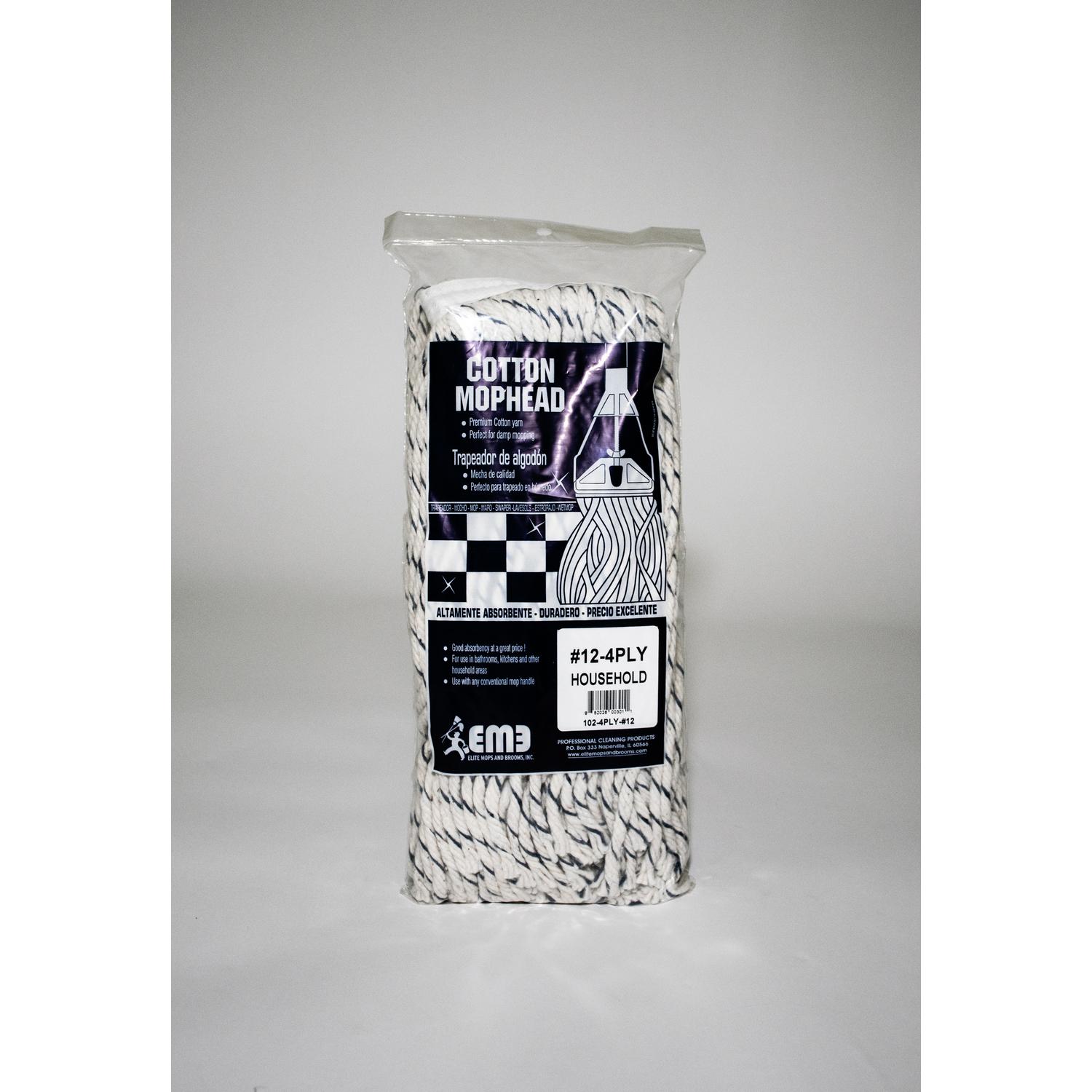 Elite Mops and Brooms #12 Cut End Cotton Mop Refill 1 pk