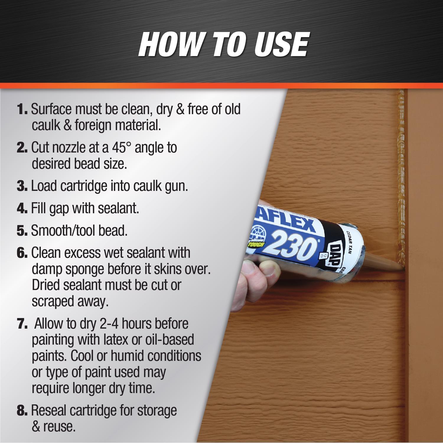 DAP Dynaflex 230 Cedar Tan Premium Latex Door/Siding/ Window Sealant 10.1 oz