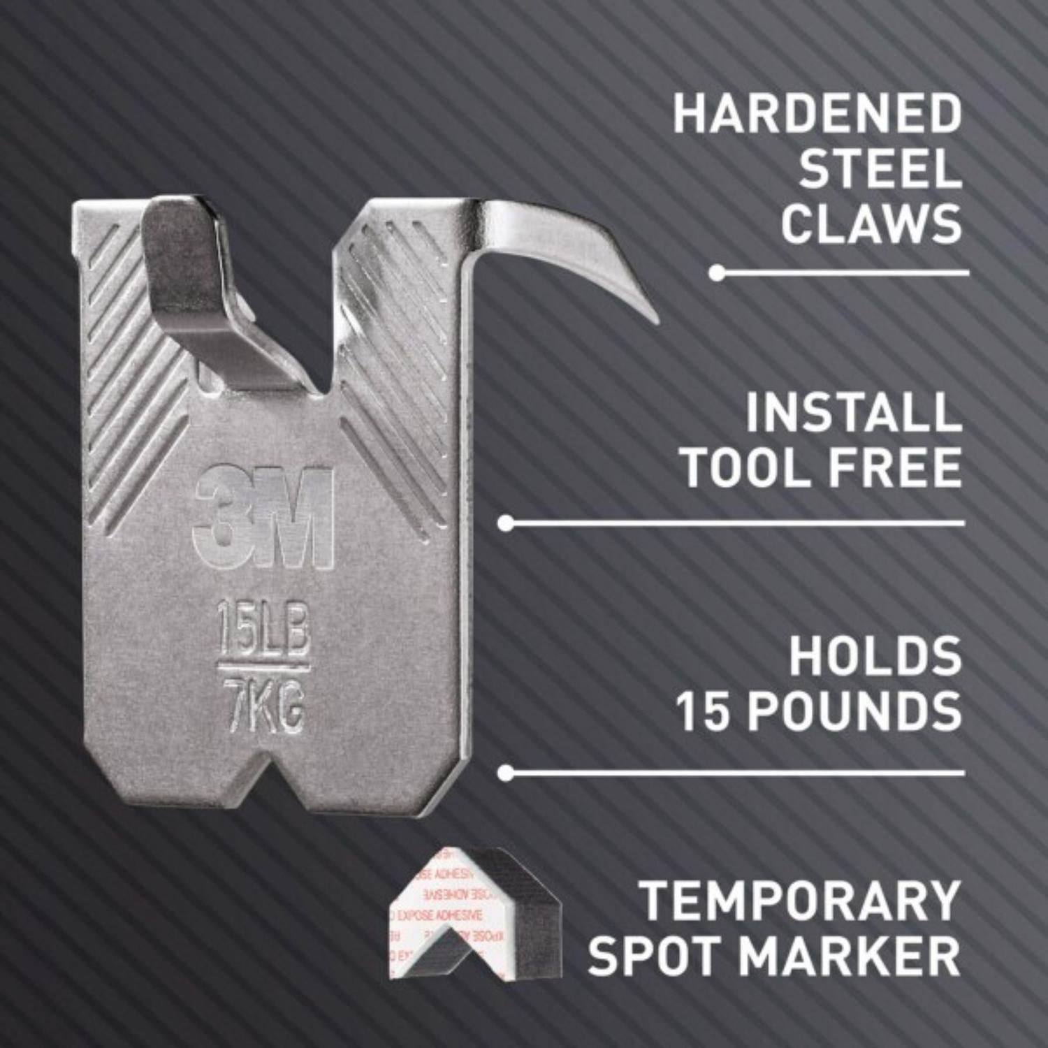 3M Claw Silver Drywall Picture Hanger 15 lb 1 pk