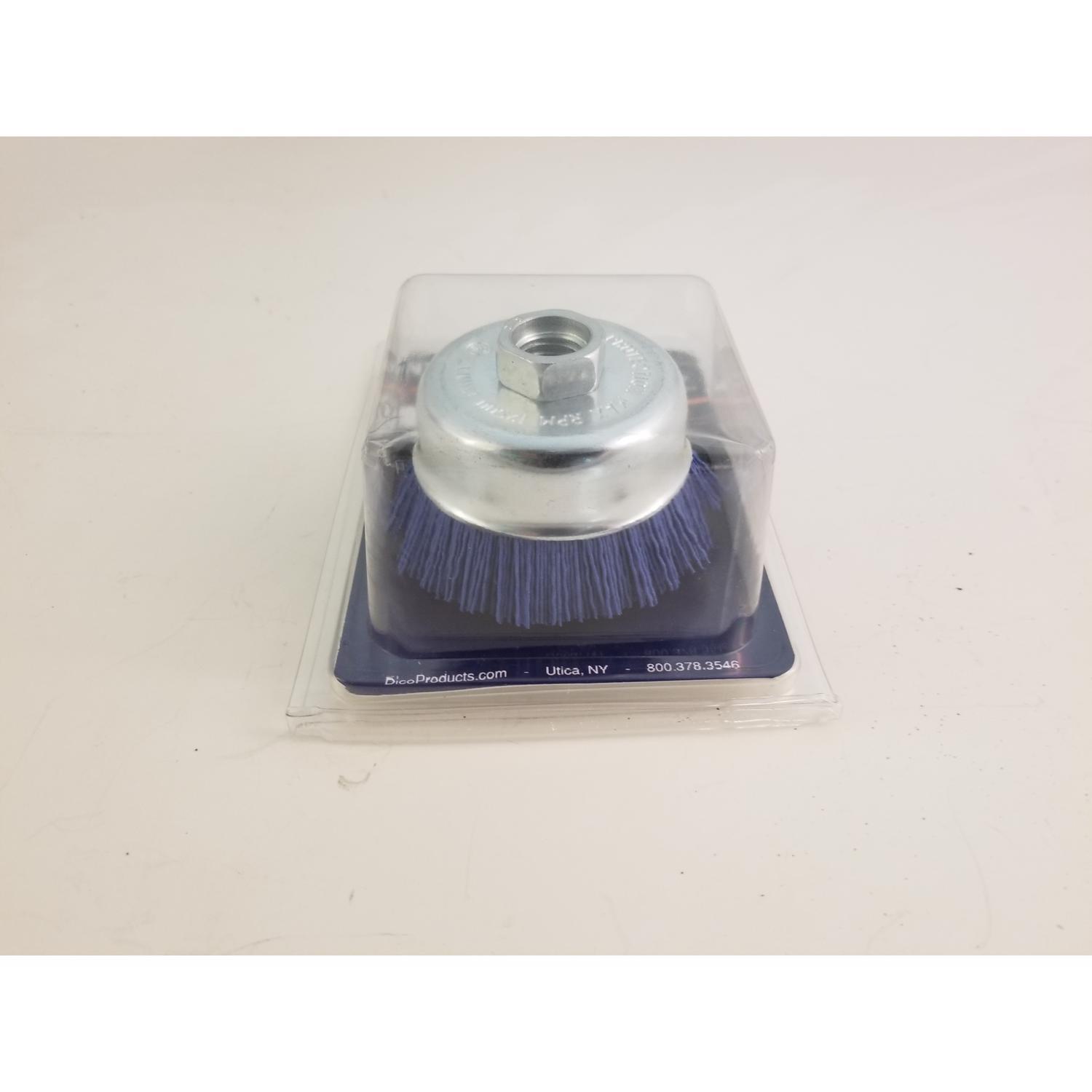 Dico Nyalox 2.5 in. D X 1/4 in. X 1/4 in. D Crimped Nylon Mandrel Mounted Cup Brush 4500 rpm 1 pc