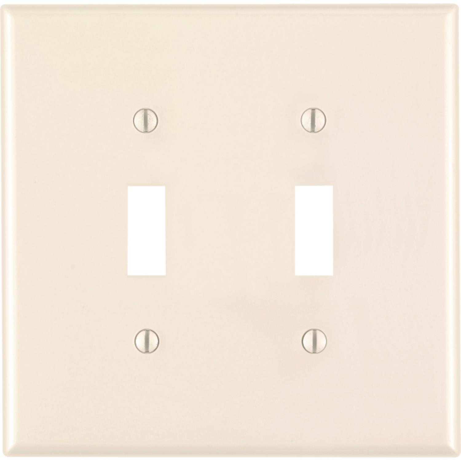 Leviton Almond 2 gang Nylon Toggle Wall Plate 1 pk