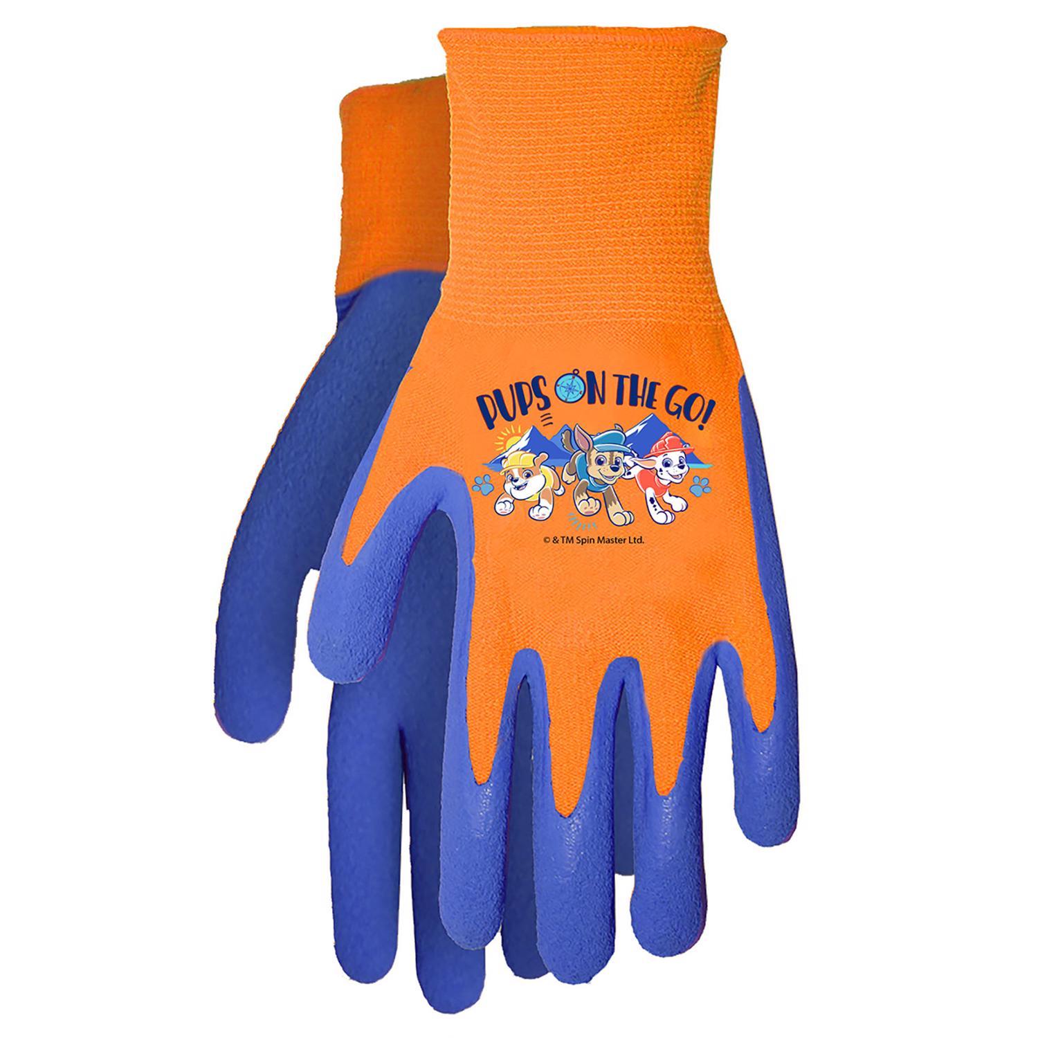 Midwest Quality Gloves Warner Bros Unisex Outdoor Garden Grip Gloves Blue/Orange Youth 1 pair