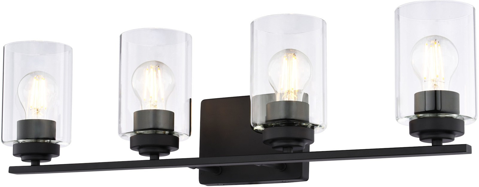 Vaxcel Lighting W0529 Park Ridge 4 Light 28 in.W Vanity Light - Black