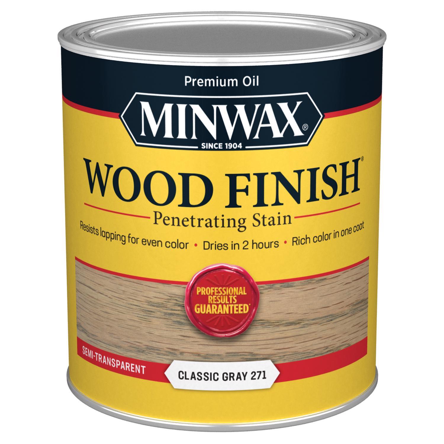 Minwax Wood Finish Semi-Transparent Classic Gray Oil-Based Penetrating Wood Stain 1 qt