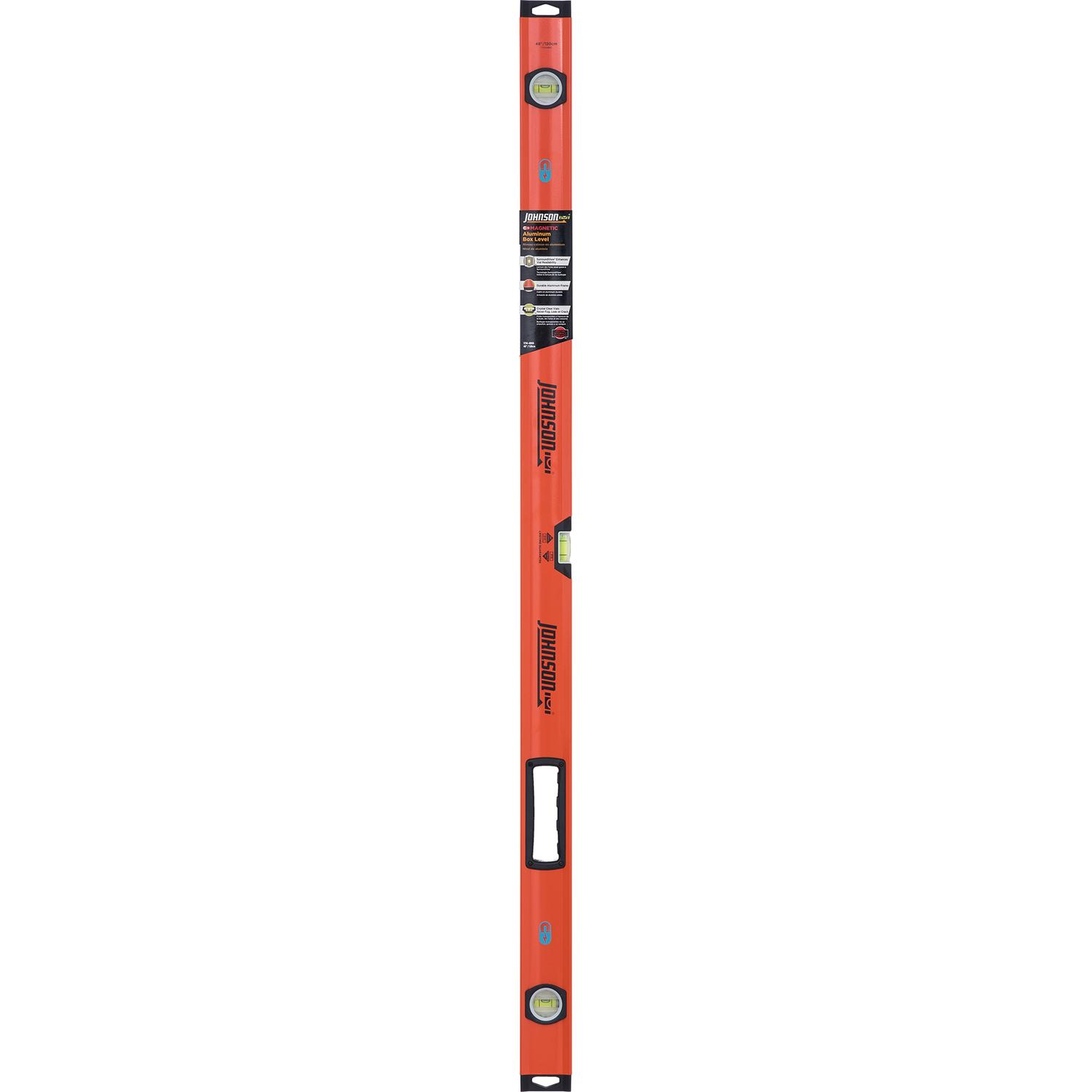 Johnson 48 in. Aluminum Magnetic Professional Box Level 3 vial