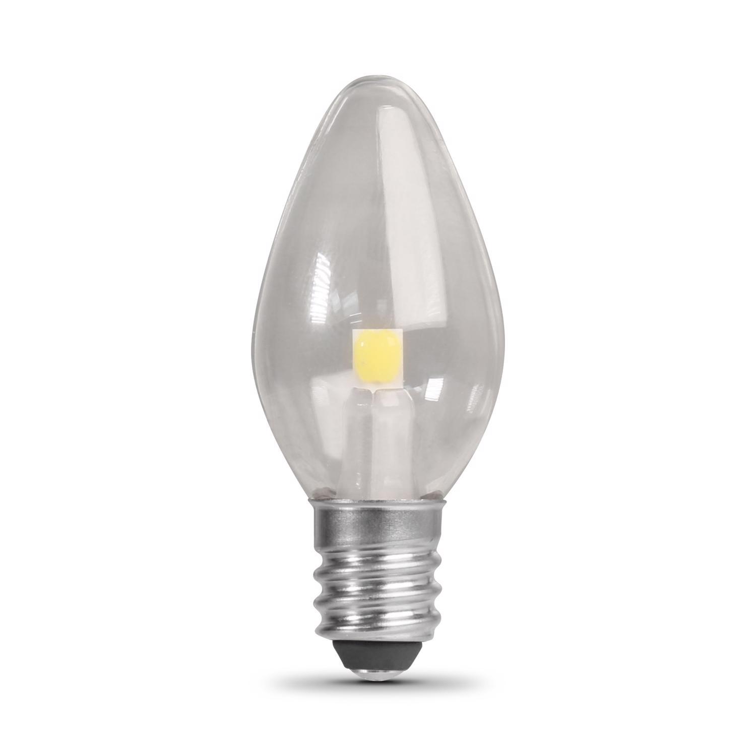Feit C7 E12 (Candelabra) LED Bulb Soft White 7 Watt Equivalence 4 pk