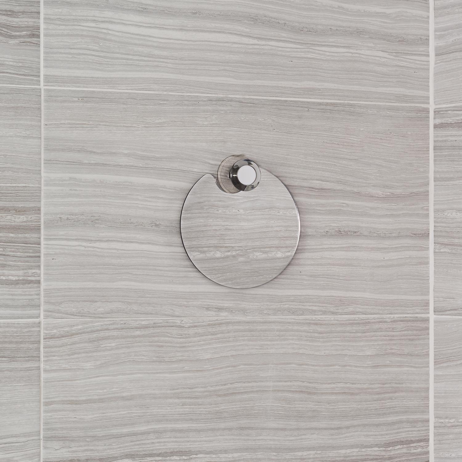 Better Living 7 in. H X 7 in. W Wall Mount Shower Mirror Gray