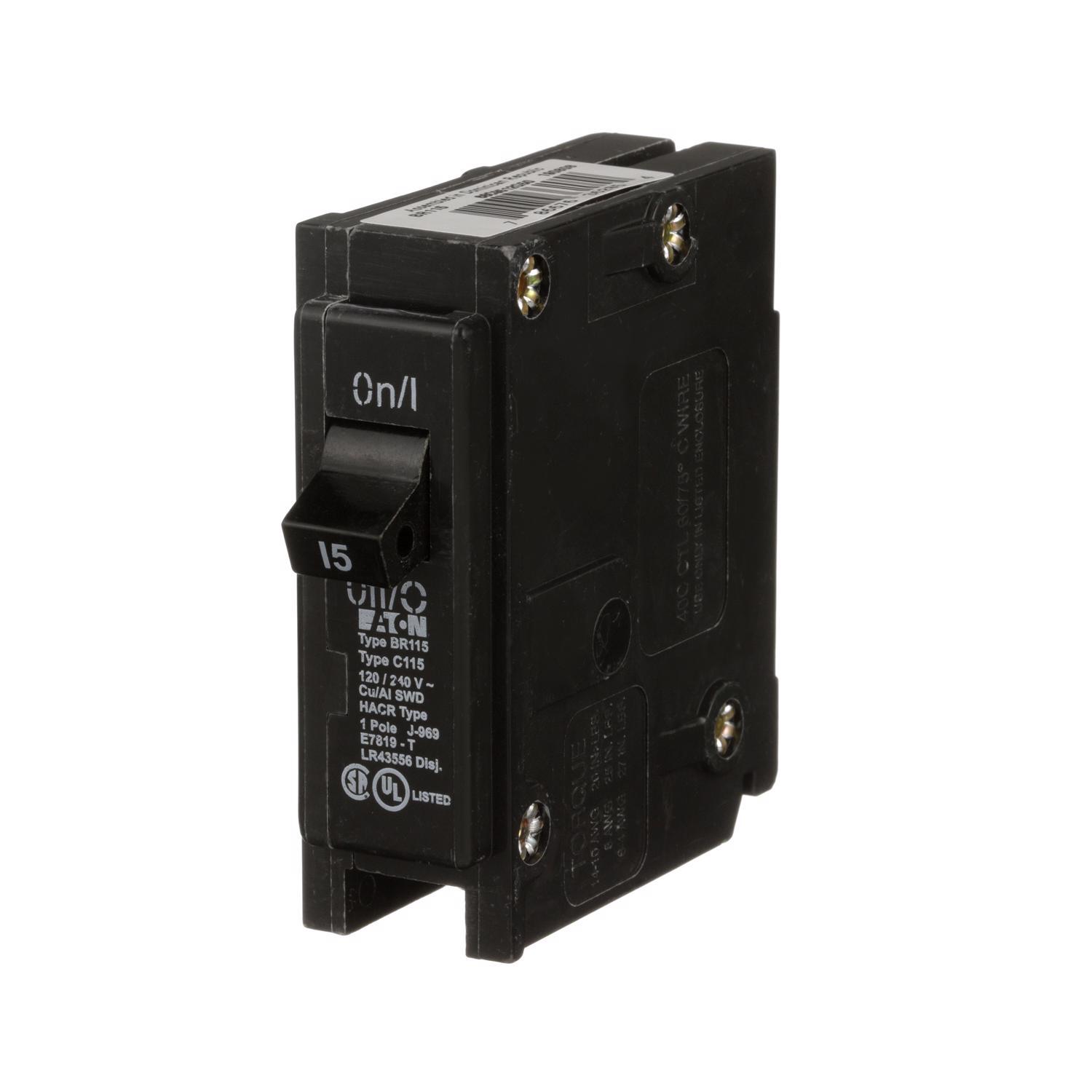 Eaton 15 amps Plug In Single Pole Circuit Breaker