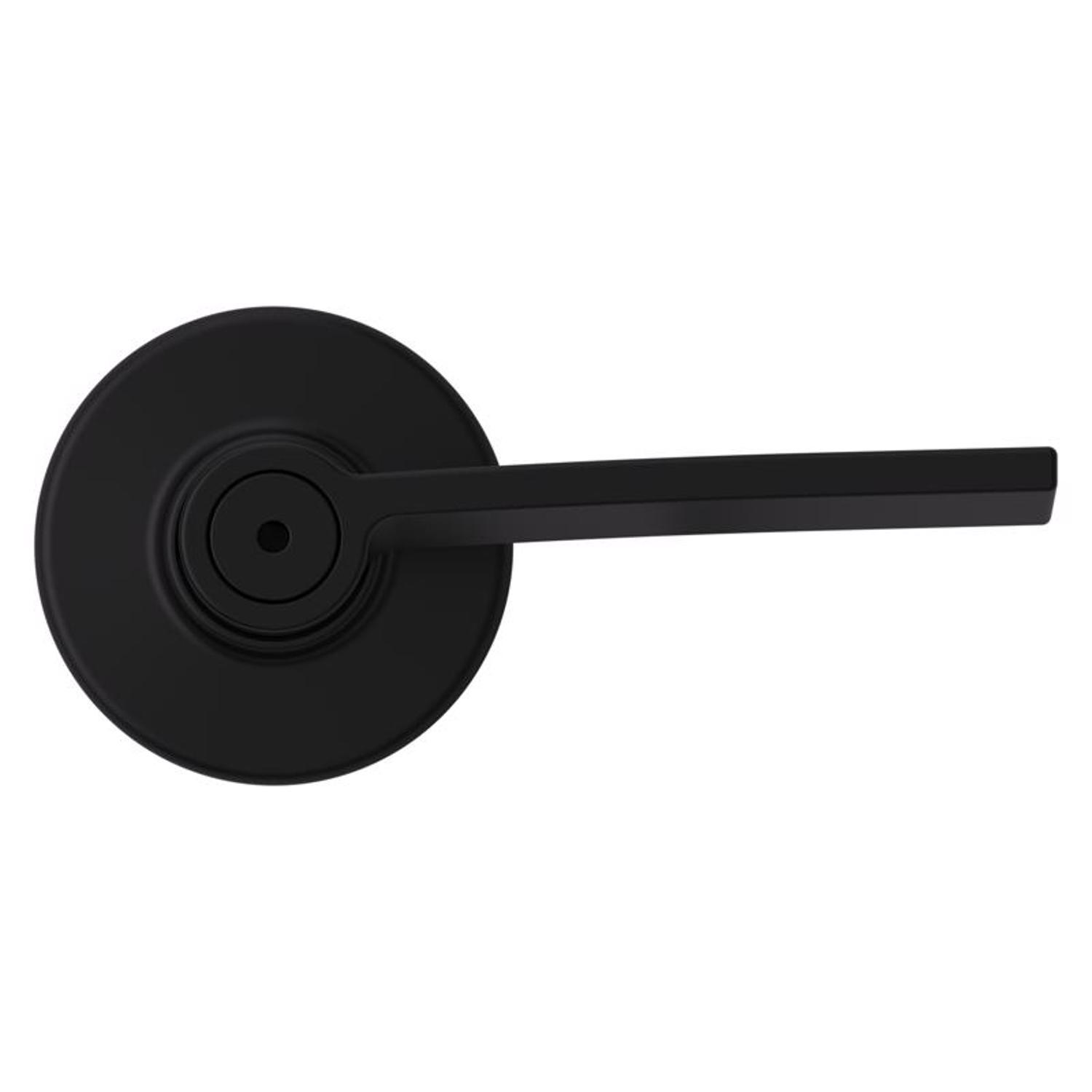 Kwikset Ladera Matte Black Bed and Bath Lever Right or Left Handed