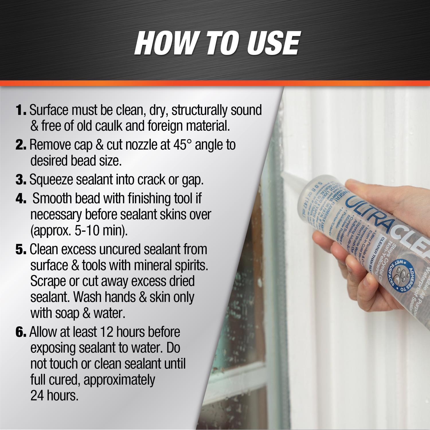 DAP Ultra Clear Synthetic Rubber All Purpose Waterproof Sealant 5 oz