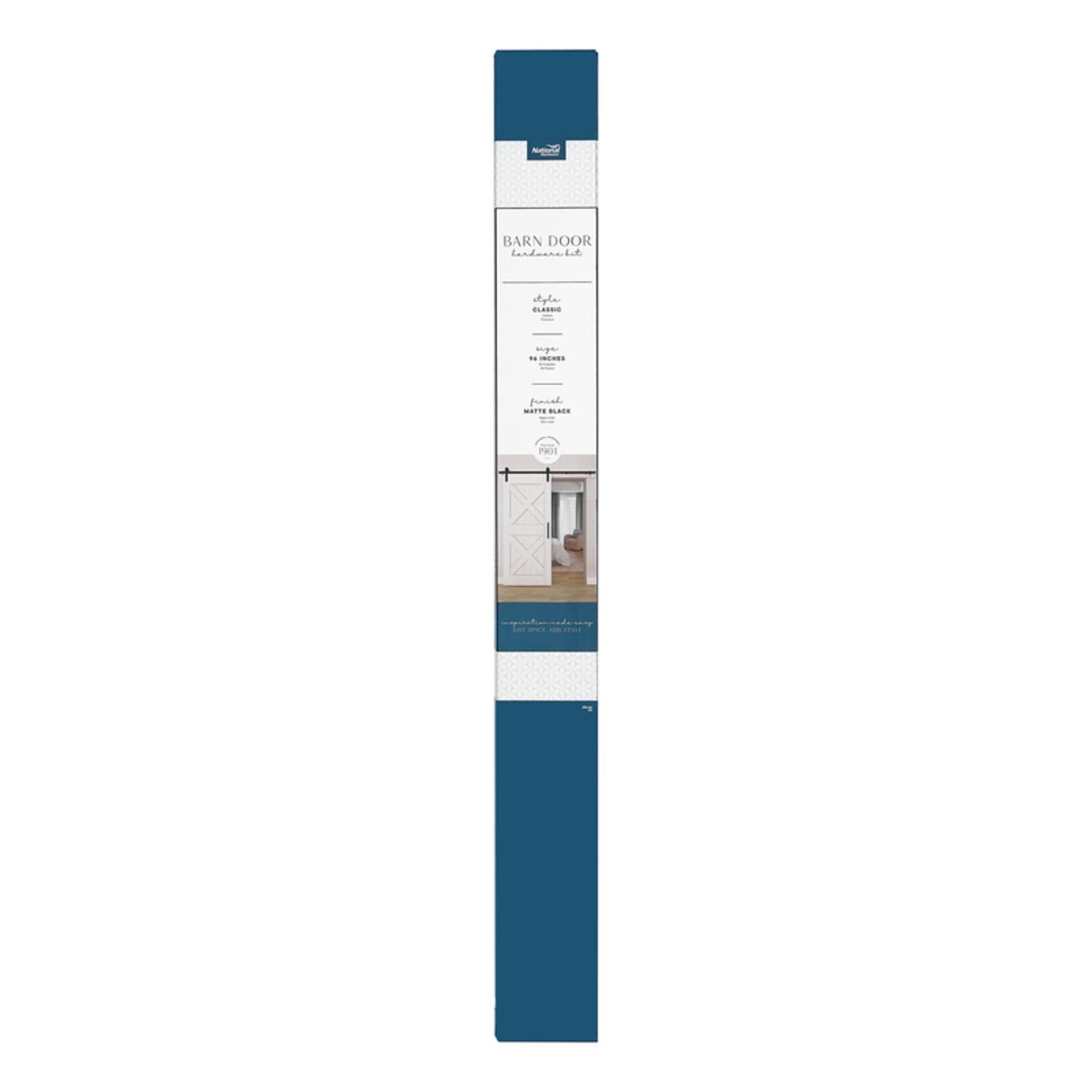 National Hardware Classic 96 in. L Matte Black Steel Barn Door Hanger Kit 1 pc