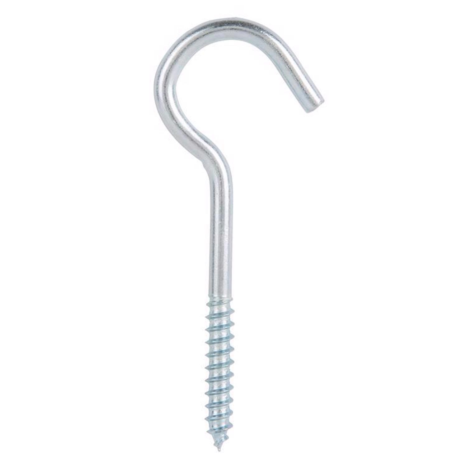 Ace Small Zinc-Plated Steel 3.375 in. L Ceiling Hook 50 lb 2 pk