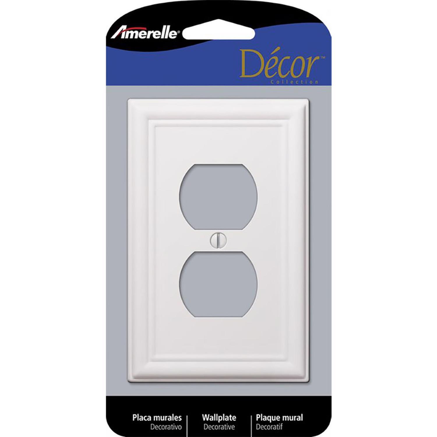 Amerelle Chelsea White 2 gang Stamped Steel Duplex Wall Plate 1 Pack