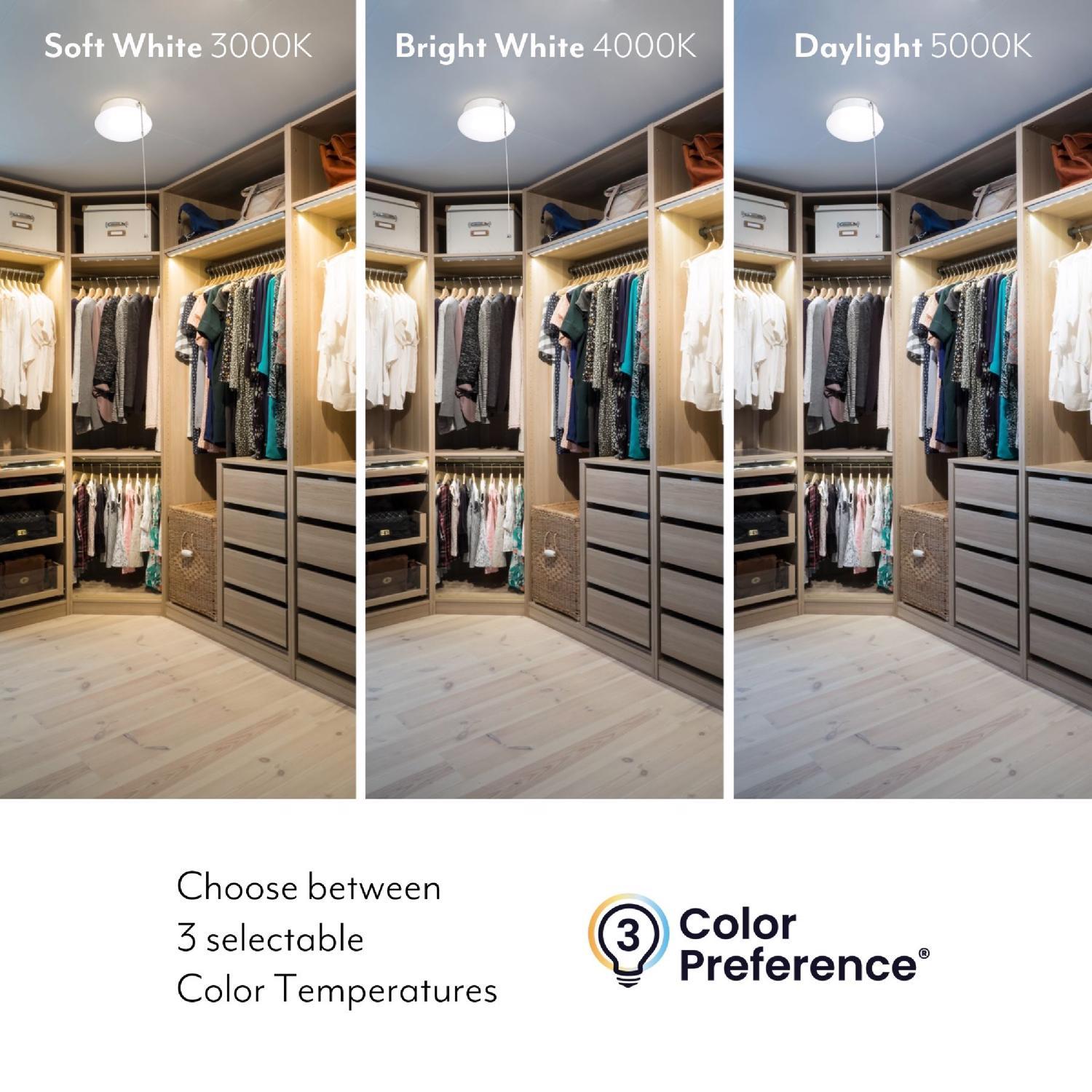 ETI 3.58 in. H X 7 in. W X 7 in. L White LED Ceiling Spin Light