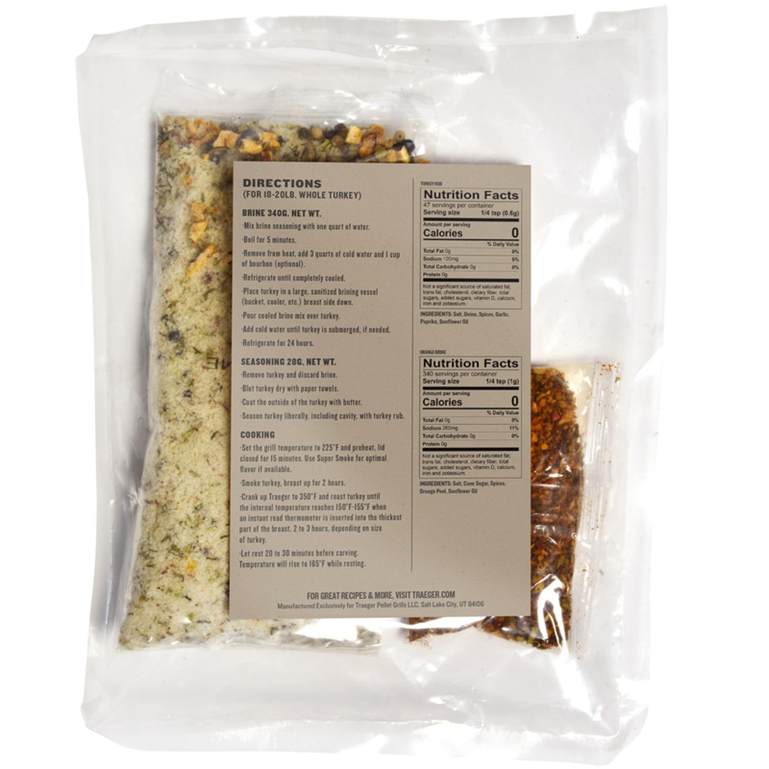 Traeger Turkey Blend Hardwood Pellets with Brine Kit All Natural Maple