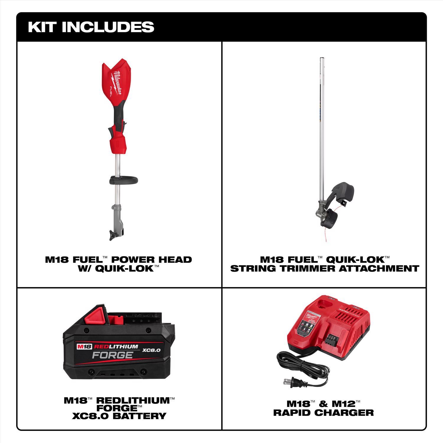 Milwaukee M18 FUEL Quik-Lok 3016-21ST 16 in. 18 V Battery String Trimmer Kit (Battery & Charger)