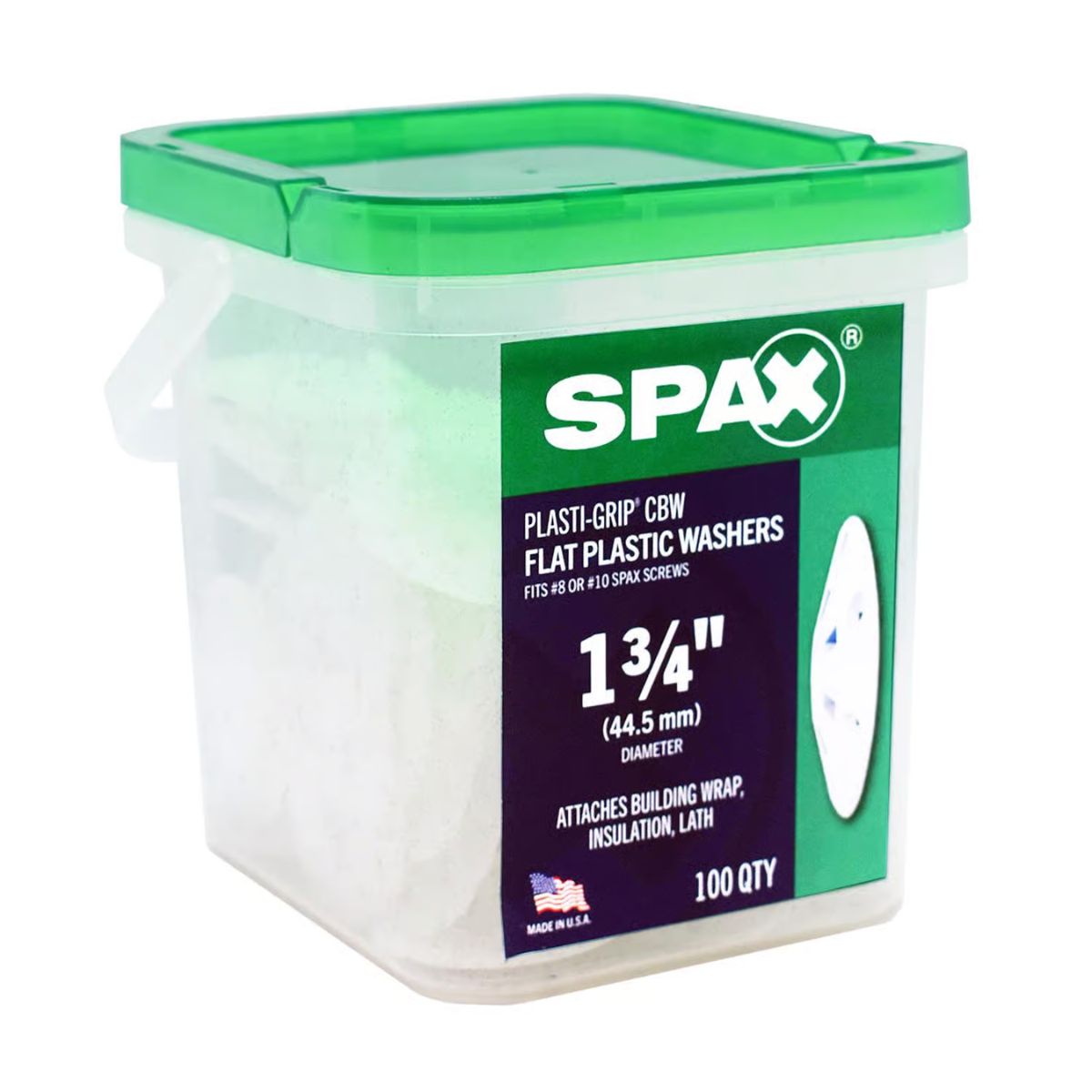 SPAX Plasti-Grip Polypropylene 1-3/4 in. Flat Washer 100 Pack