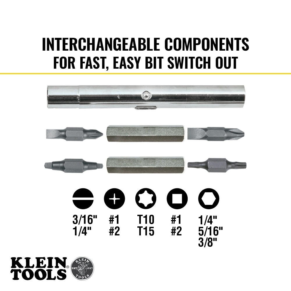 Klein 2-Piece Bi-material Handle Multi-bit Multi Tool Screwdriver Set 85518