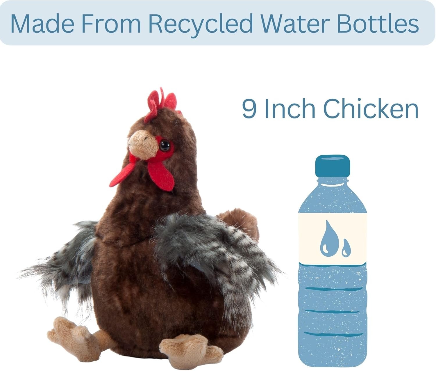 The Petting Zoo Chicken Rooster Stuffed Animal Plushie 9 in.