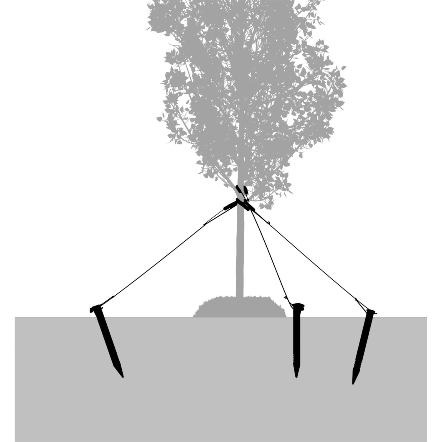 Panacea 9 in. H Black Plastic Tree Stake Kit