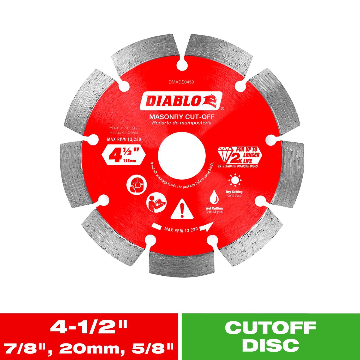 Diablo 4-1/2 in. D X 7/8 in. Diamond Masonry Cut-Off Disc 1 pk