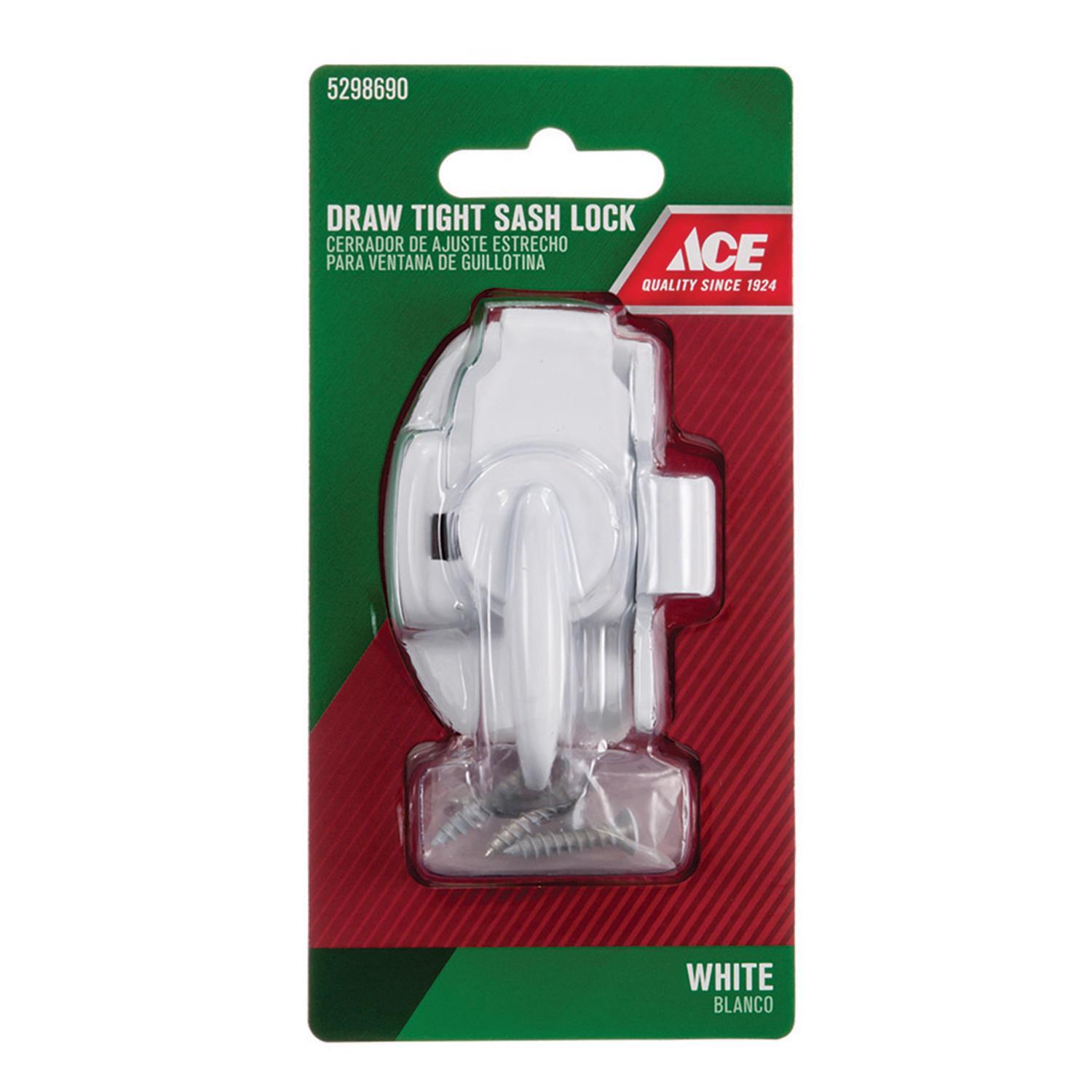 Ace White Brass Draw Tight Sash Lock 1 pk
