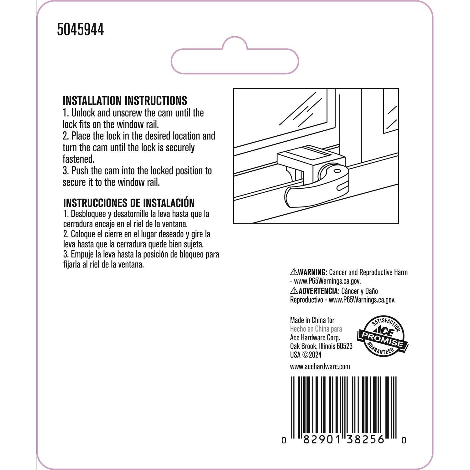 Ace White Die-Cast Zinc Window Lock 1 Pack