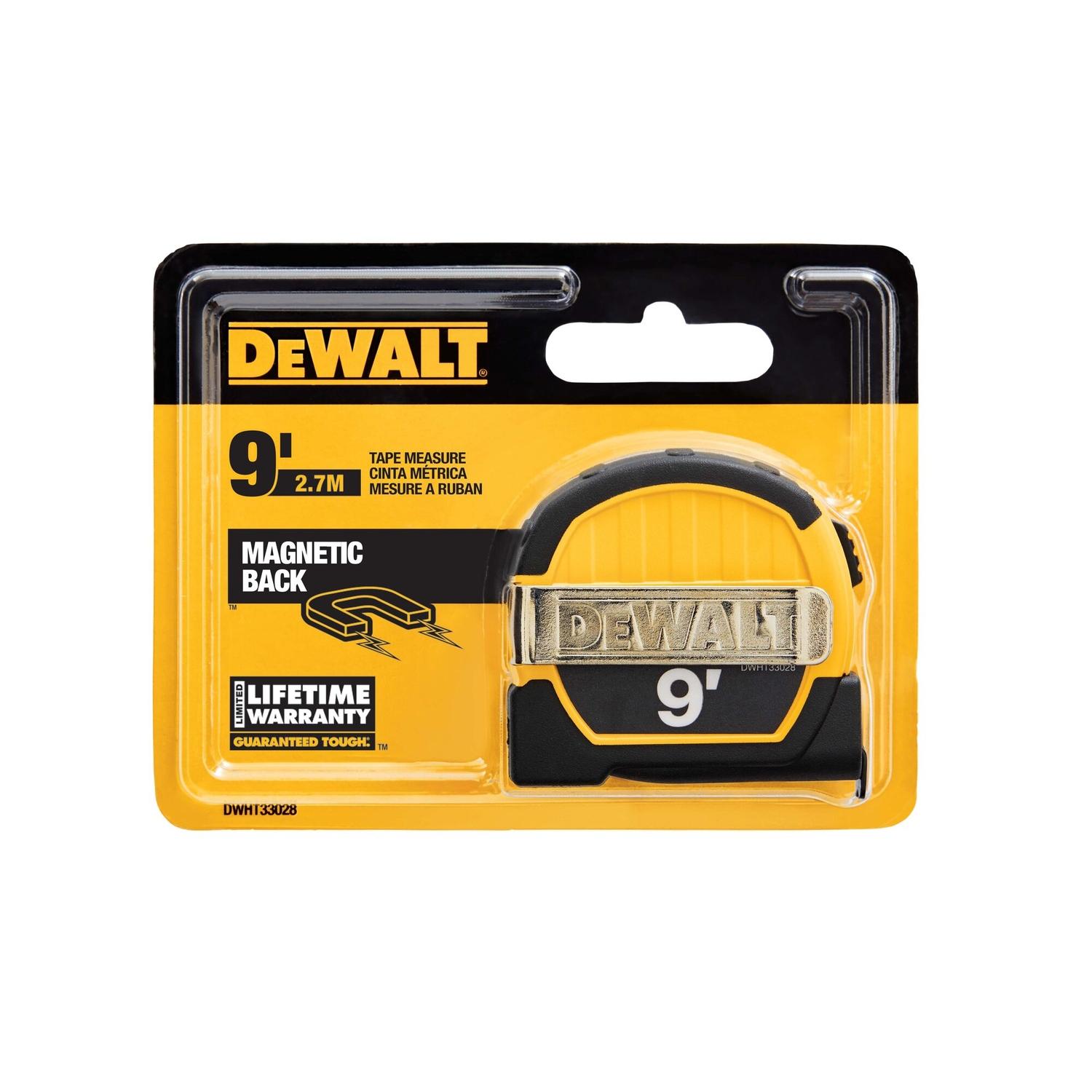 DeWalt 9 ft. L X 0.5 in. W Tape Measure 1 pk
