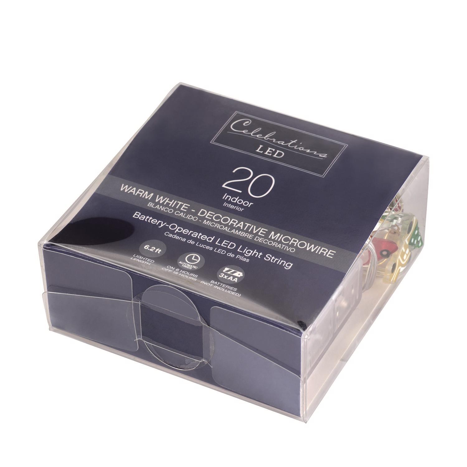 Celebrations LED Micro Dot/Fairy Clear/Warm White 20 ct Novelty Christmas Lights 6.2 ft.