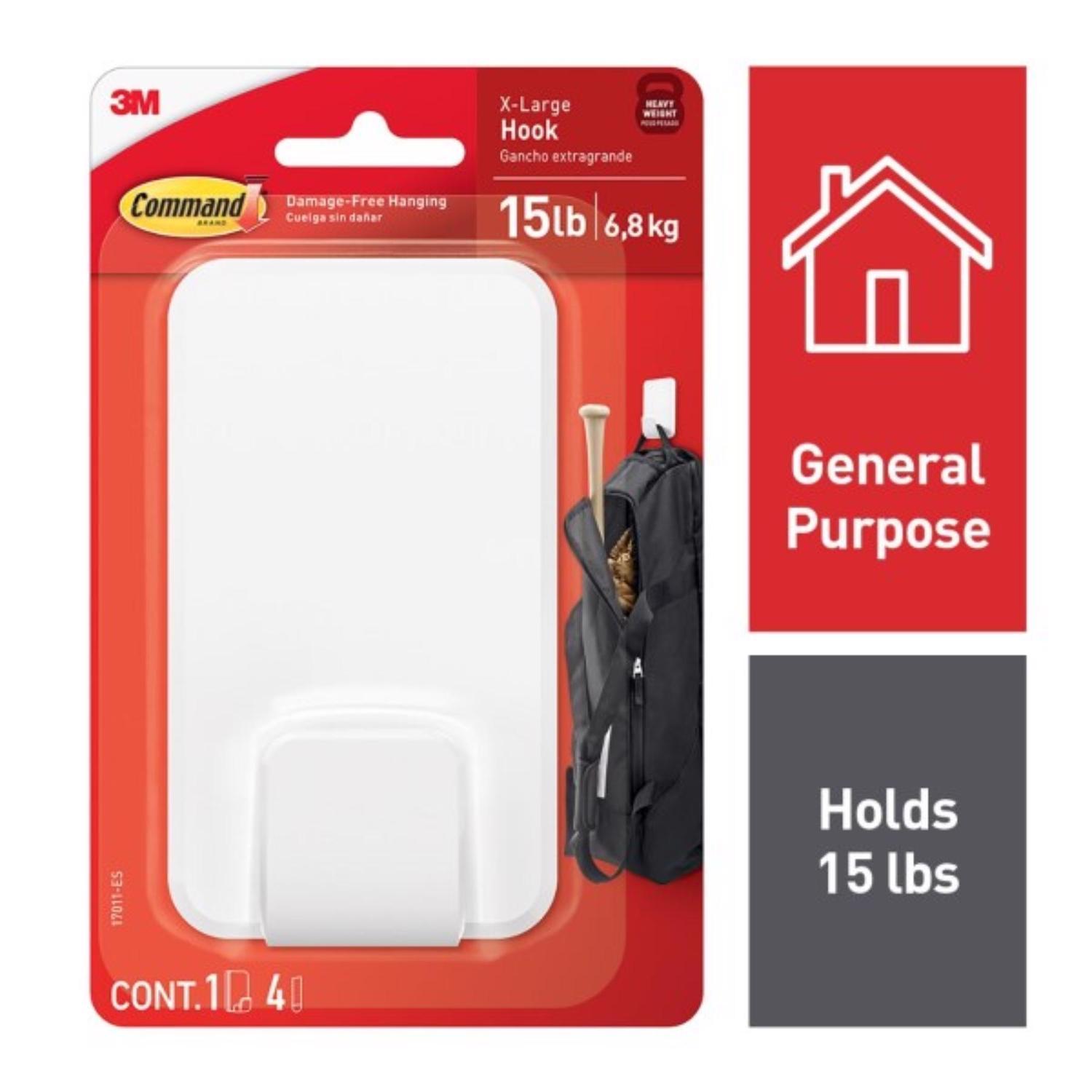 3M Command Extra Large Plastic Hook 4.7 in. L 1 pk