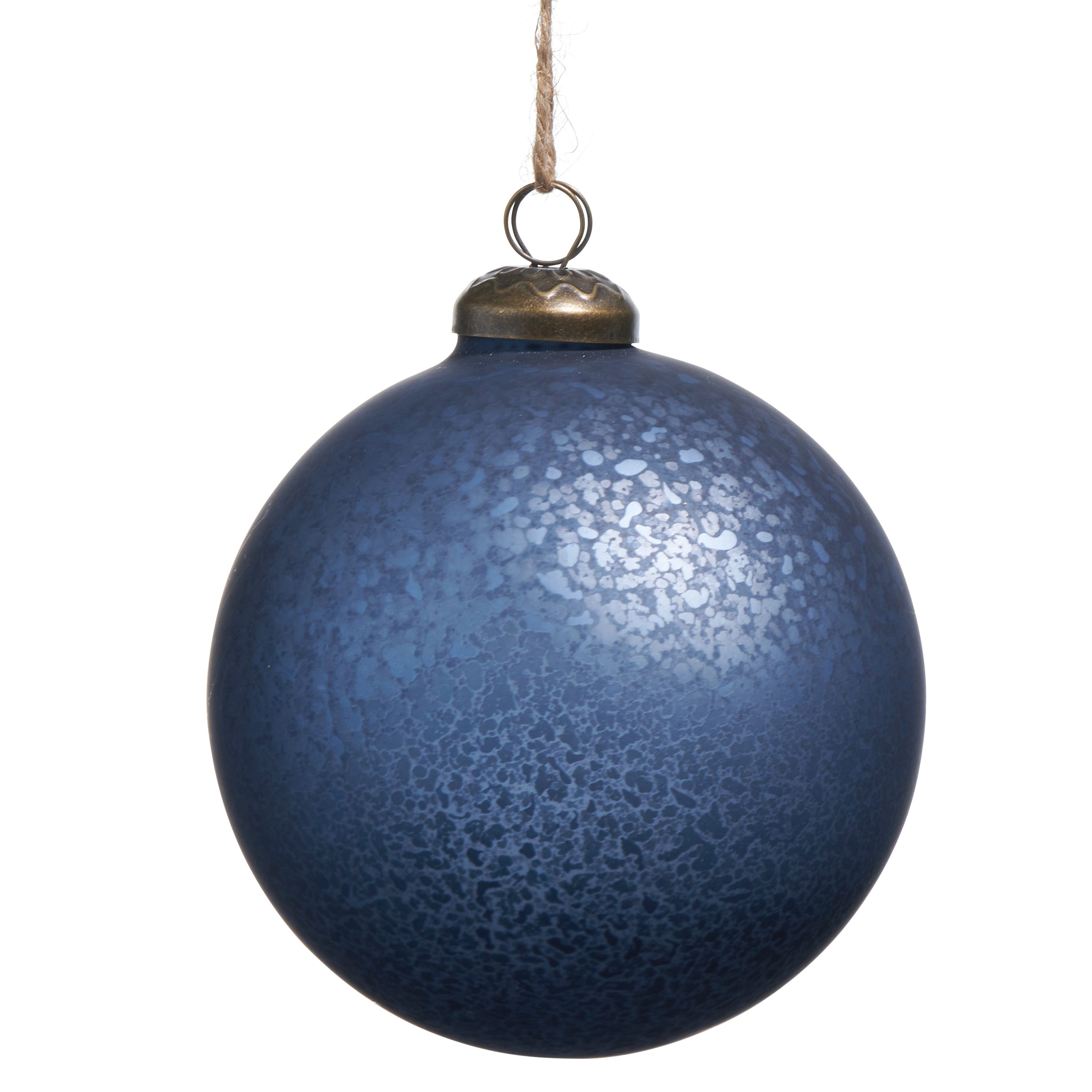 Raz Imports 4 in. Blue Mercury Glass Ball Ornament