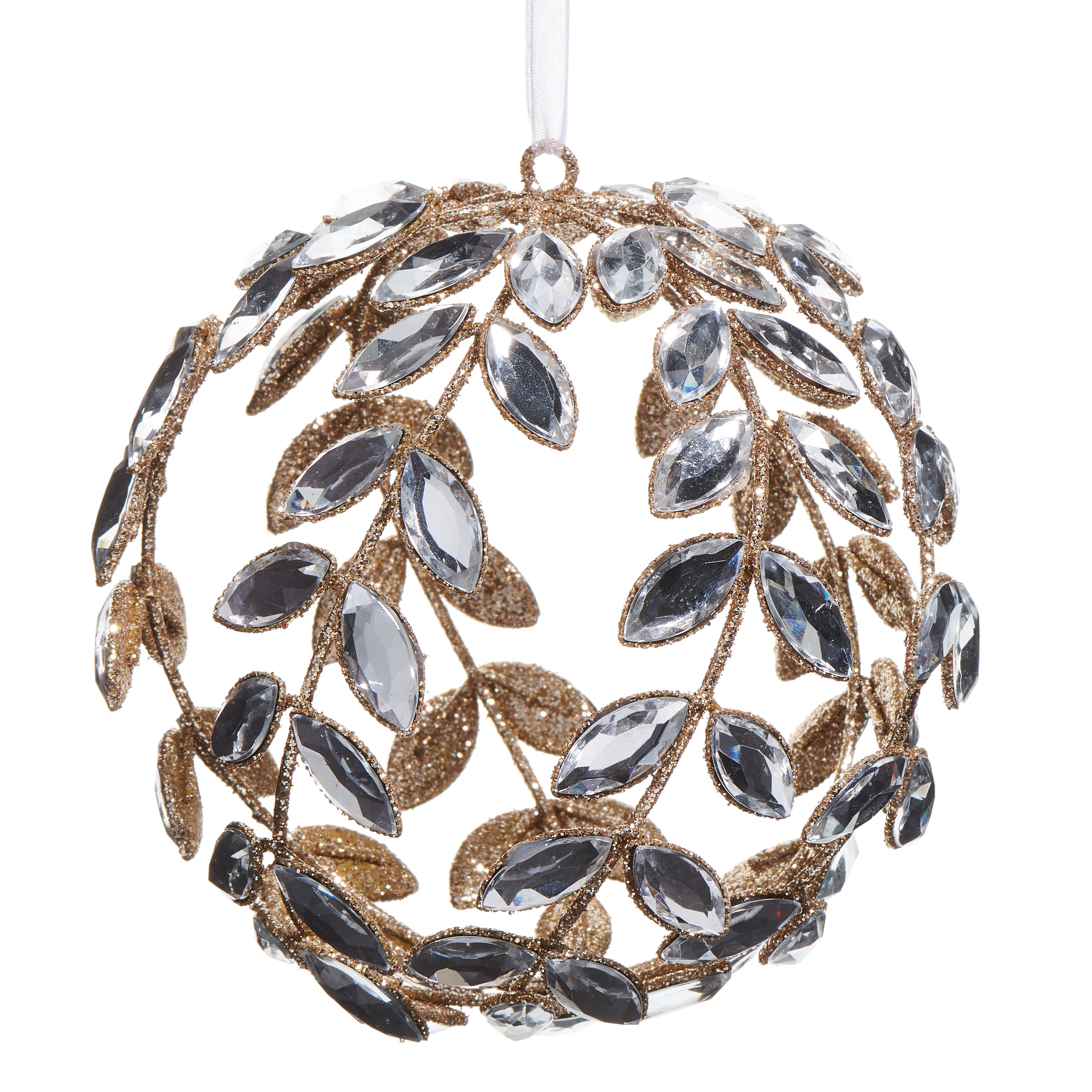 Raz Imports 4.5 in. Clear Jeweled Vine Ball Ornament