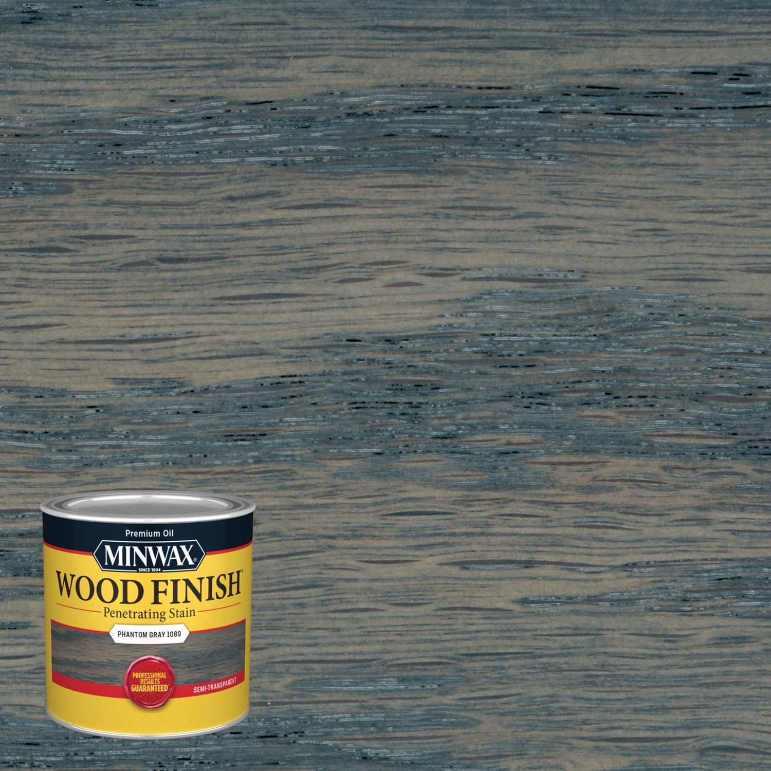Minwax Wood Finish Semi-Transparent Phantom Gray Oil-Based Penetrating Wood Stain 1/2 pt