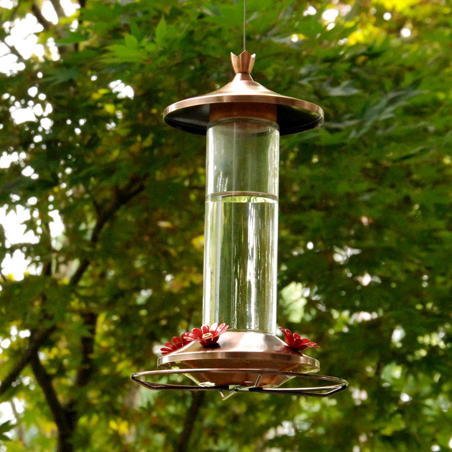 Perky-Pet Hummingbird 12 oz Copper/Glass Nectar Bird Feeder 4 ports