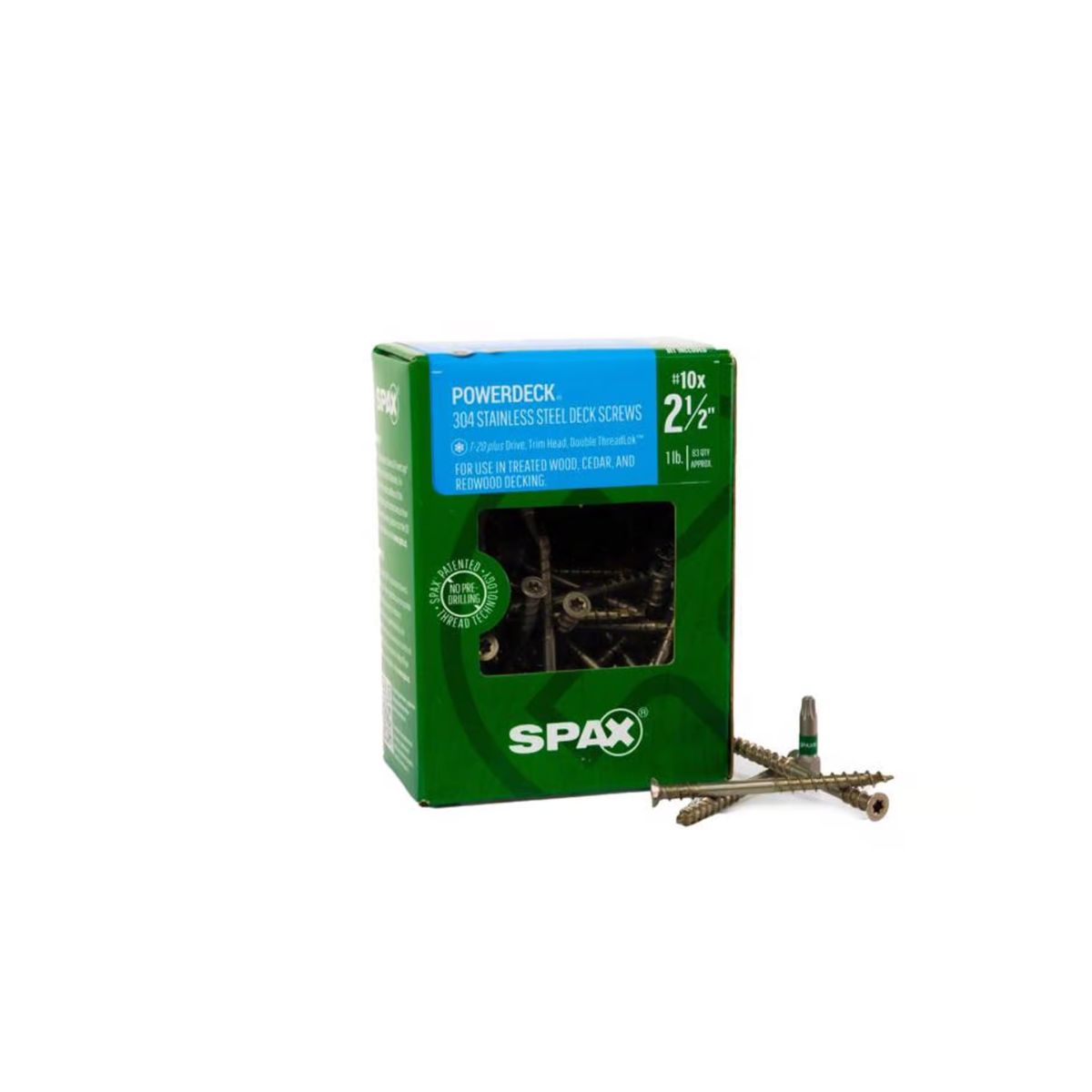SPAX PowerDeck No. 10 cu in. x 2-1/2 in. L Silver Star Trim Head Deck Screws 1 lb. 83 Pieces