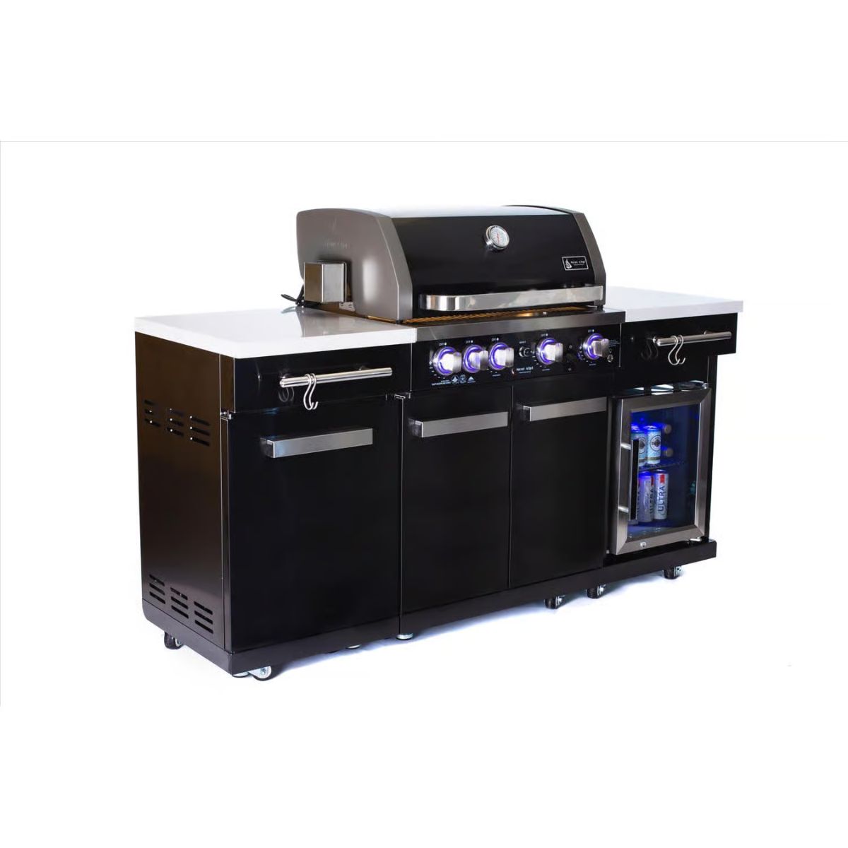 Mont Alpi MA957-FC 4 Burner Natural Gas/Propane Grill Black/Silver