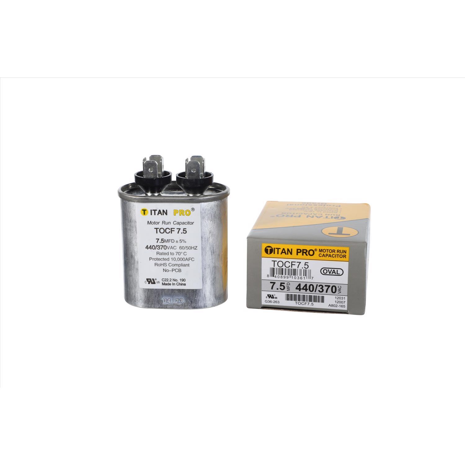 Titan Pro 7.5 MFD 440 V Oval Run Capacitor