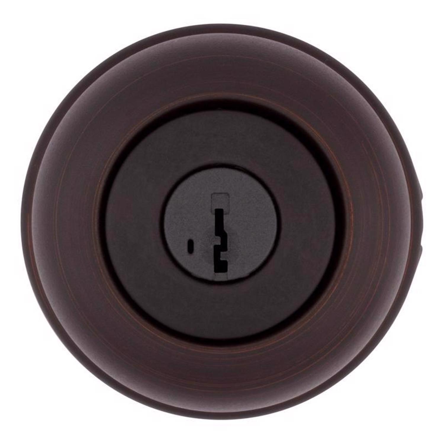 Kwikset SmartKey Security Cove Venetian Bronze Entry Door Knob KW1 2-3/4 in.