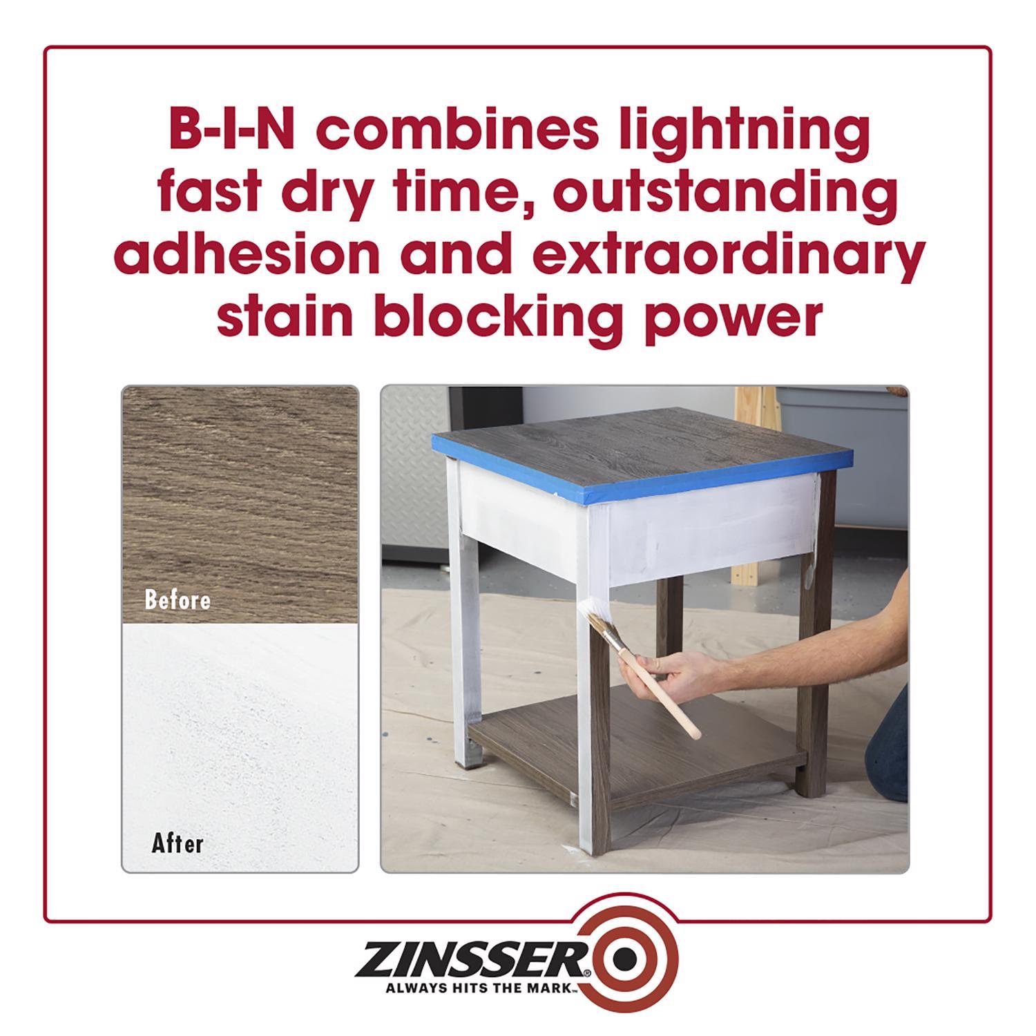 Zinsser B-I-N White Flat Shellac-Based Primer and Sealer 1 qt