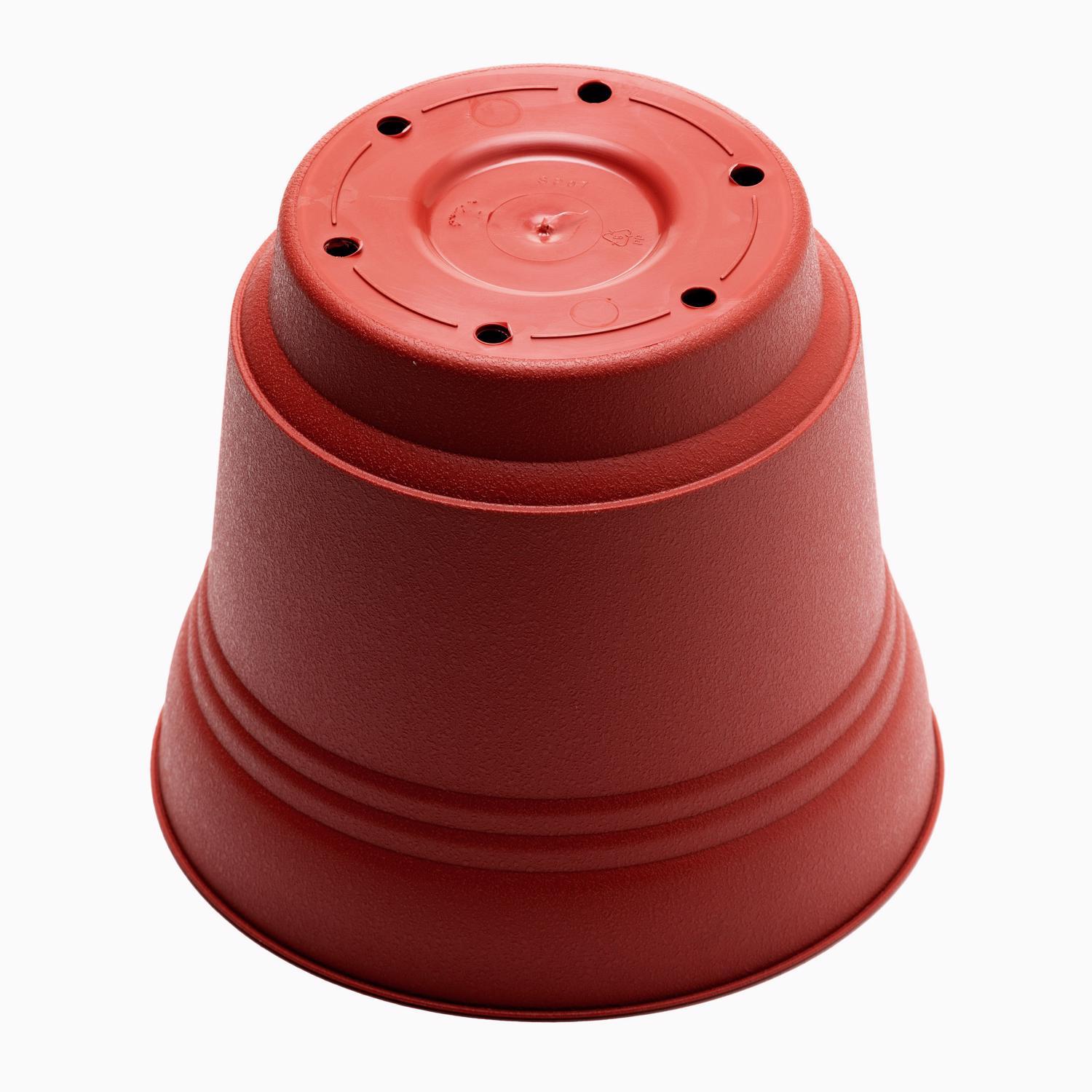 Bloem Saturn 4.5 in. H X 5 in. W Plastic Traditional Planter Burnt Red