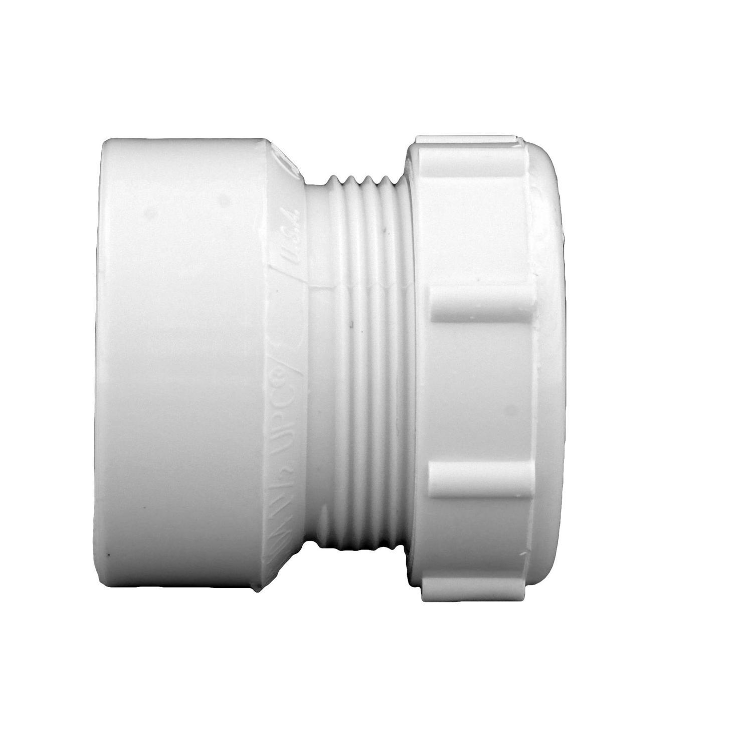 Charlotte Pipe Schedule 40 1-1/2 in. Hub X 1-1/4 in. D Slip PVC Pipe Adapter 1 pk