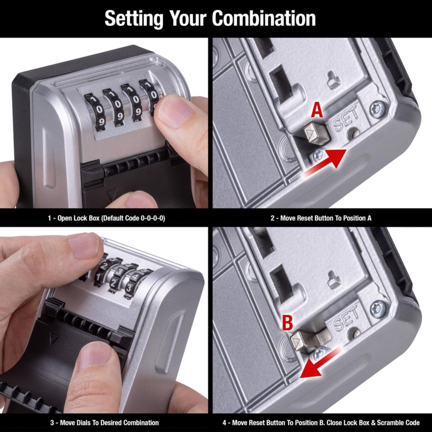Master Lock 5.2 in. H X 3 in. W X 2 in. L Metal 4-Dial Combination Lock Box