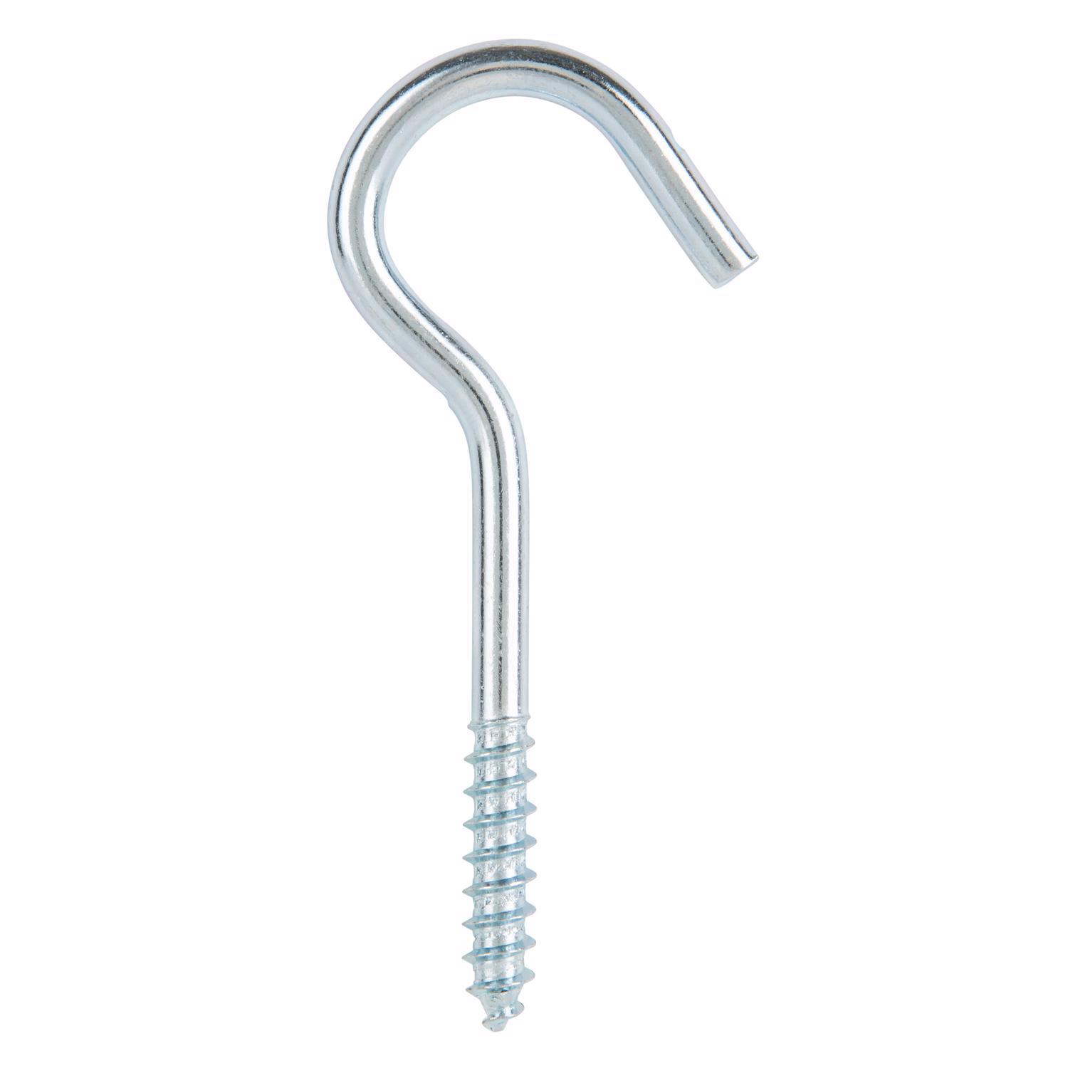 Ace Small Zinc-Plated Silver Steel 3-7/8 in. L Ceiling Hook 80 lb 2 pk