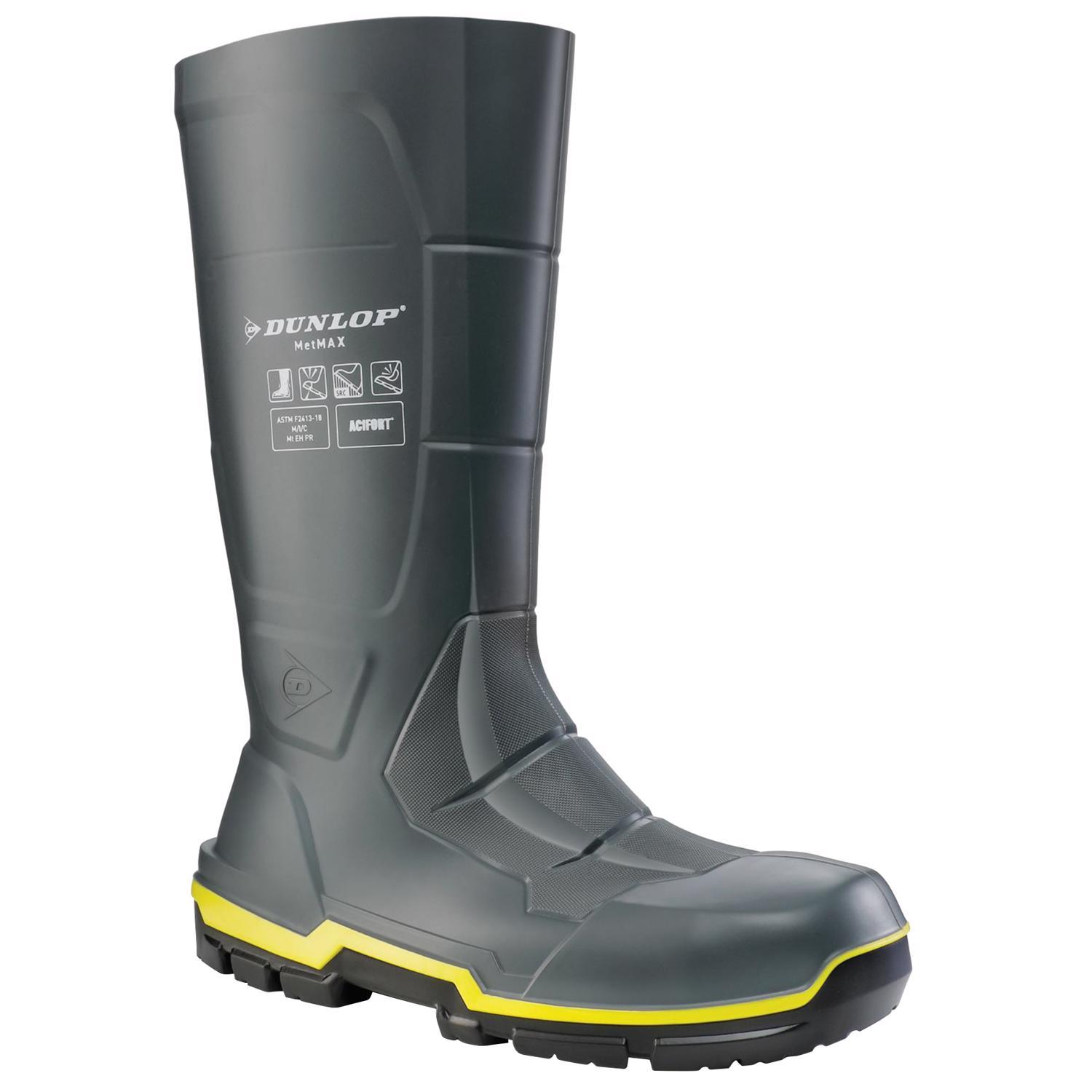 Dunlop Safety Toe Boots 9 US Gray 1 pair Waterproof