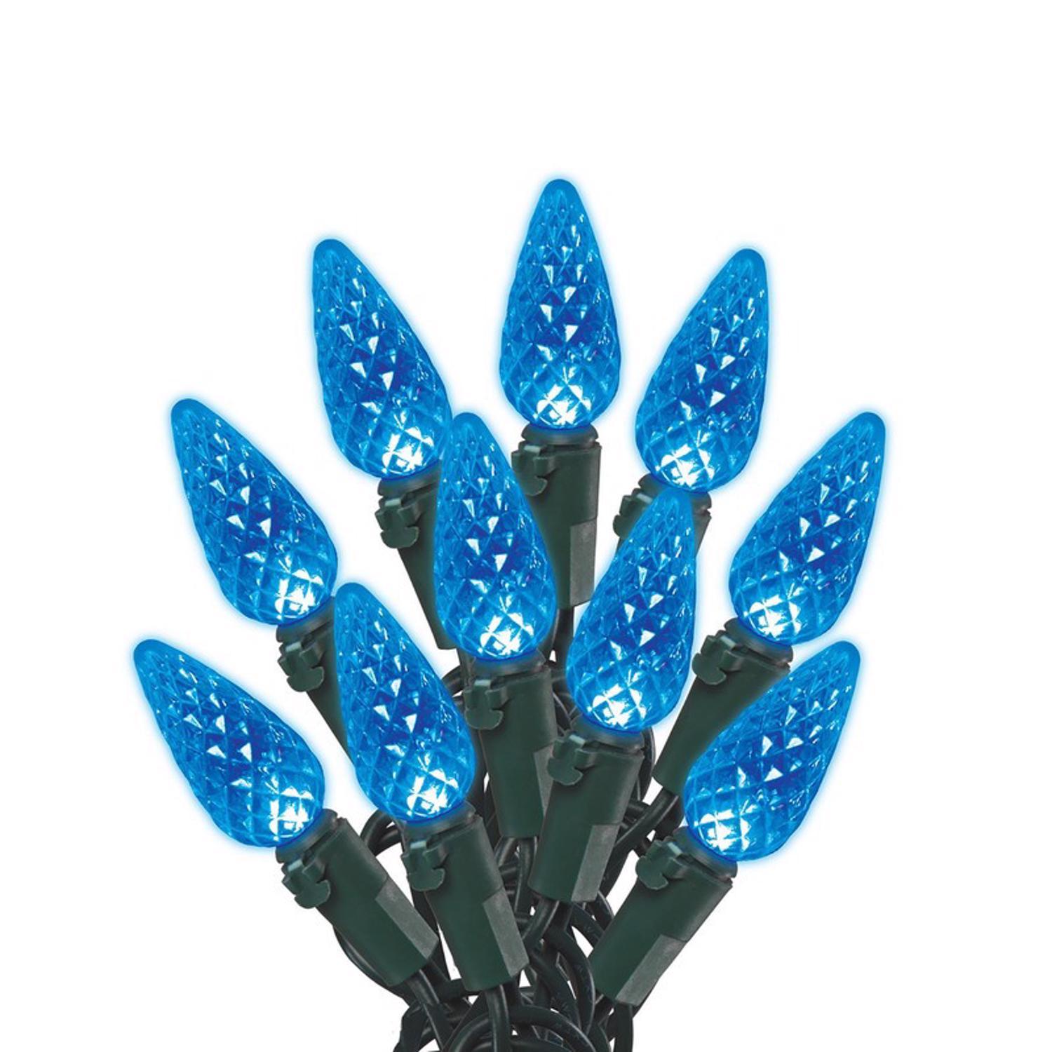 Celebrations Blue LED C6 Blue 100 ct String Christmas Lights 24.5 ft.