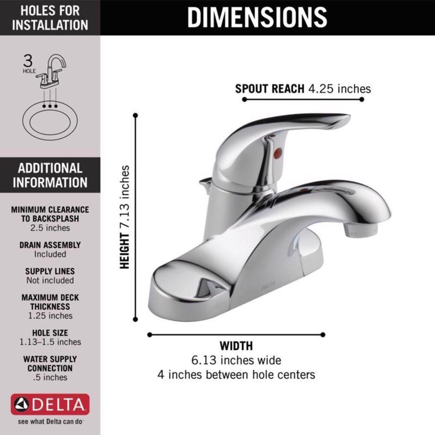 Delta Foundations Stainless Steel Pop-up Bathroom Sink Faucet 4 in.